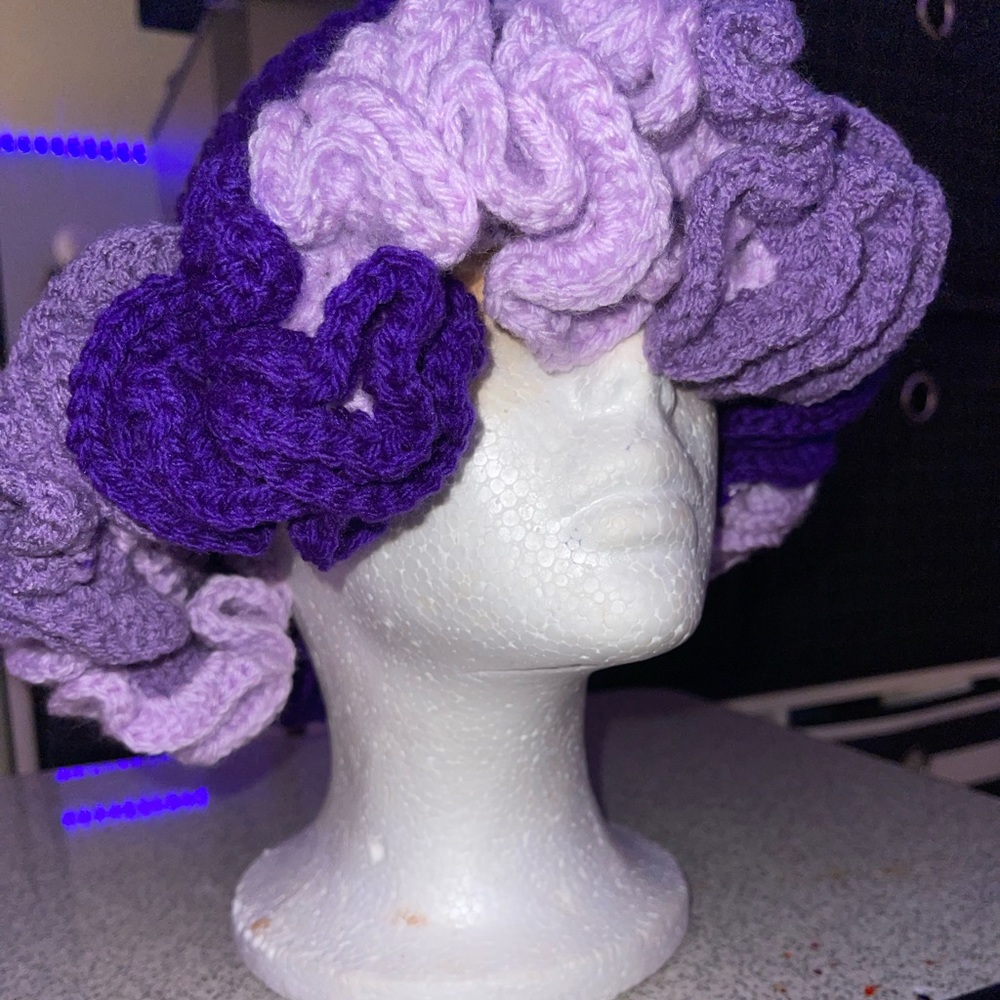 Enjoy this Purple Crush Ruffle Bucket Hat Crochet